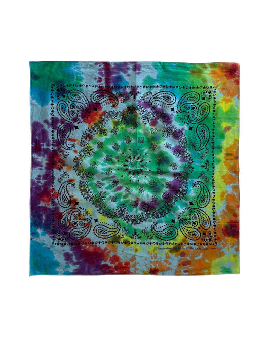 Ellie B's Creations - Rainbow Paisley Tie Dye Bandanna - Tie Dye Handkerchief - Dyed Bandana - Colorful Bandana
