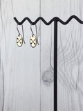 Crossed Arrows Oval Stainless Steel Earrings