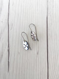 Crossed Arrows Oval Stainless Steel Earrings