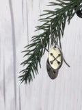Crossed Arrows Oval Stainless Steel Earrings