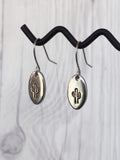 Cactus Steel Earrings - Riveted Oak Designs