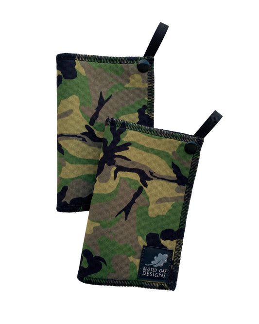Hiking Hanky Weekender Green Camouflage - Handkerchief Wipe - Pee Rag - Reusable Wipe - Backcountry Bandana - Pee Cloth - Peedanana