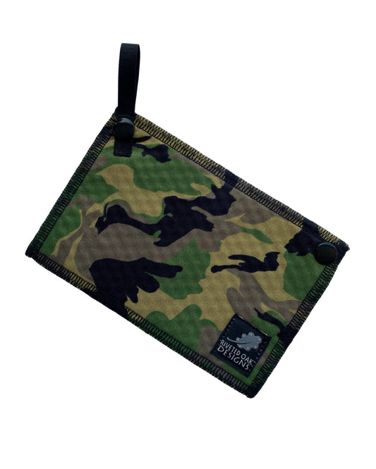 Mini Hiking Hanky Weekender Green Camouflage - Handkerchief Wipe - Pee Rag - Reusable Wipe - Backcountry Bandana - Pee Cloth
