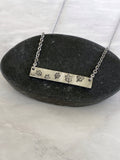 Fall Leaves Necklace - Blowing Leaves Necklace - Stainless Steel Stamped Leaves Bar Necklace - Boho Necklace