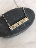 Fall Leaves Necklace - Blowing Leaves Necklace - Stainless Steel Stamped Leaves Bar Necklace - Boho Necklace