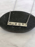 Fall Leaves Necklace - Blowing Leaves Necklace - Stainless Steel Stamped Leaves Bar Necklace - Boho Necklace
