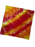 Ellie B's Creations Red Orange Yellow Striped Tie Dye Bandana - Tie Dye Handkerchief - Dyed Bandana - Colorful Bandana -