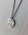 Mountainside & Pines Necklace - Stainless Steel Mountains Necklace - Backpacker Gift - Minimalist Hiker Necklace