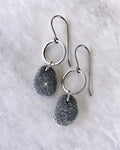 Stone Earrings - Silver Stone Earrings - Stainless Steel Earrings - Beach Pebble Earrings - Natural Stone Earrings - River Rock Earrings