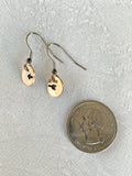 Ellie B's Creations - Round Bronze Split Arrow Earrings - Minimalist Archery Earrings - Hand Stamped Dainty Dangle Earrings