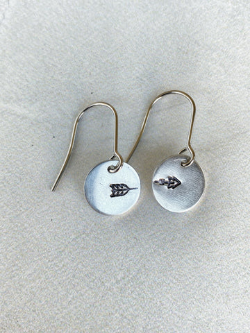 Ellie B's Creations - Round Aluminum Split Arrow Earrings - Minimalist Archery Earrings - Hand Stamped Simple Earrings - Archery Earrings