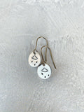 Ellie B's Creations - Round Aluminum Raincloud Earrings - Minimalist Cloud Earrings - Hand Stamped Simple Earrings - Rainstorm Earrings