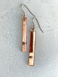 Ellie B's Creations - Hammered Copper Split Arrow Earrings - Archery Earrings - Hand Stamped Dangle Earrings - Long Copper Earrings