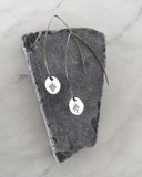 Compass Rose Long Round Stainless Steel Earrings