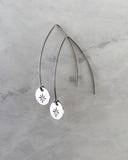 Compass Rose Long Round Stainless Steel Earrings