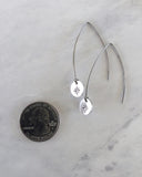 Compass Rose Long Round Stainless Steel Earrings