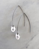 Compass Rose Long Round Stainless Steel Earrings
