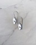 Single Wave Oval Stainless Steel Earrings