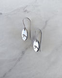 Single Wave Oval Stainless Steel Earrings