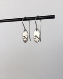 Single Wave Oval Stainless Steel Earrings
