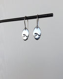 Single Wave Oval Stainless Steel Earrings