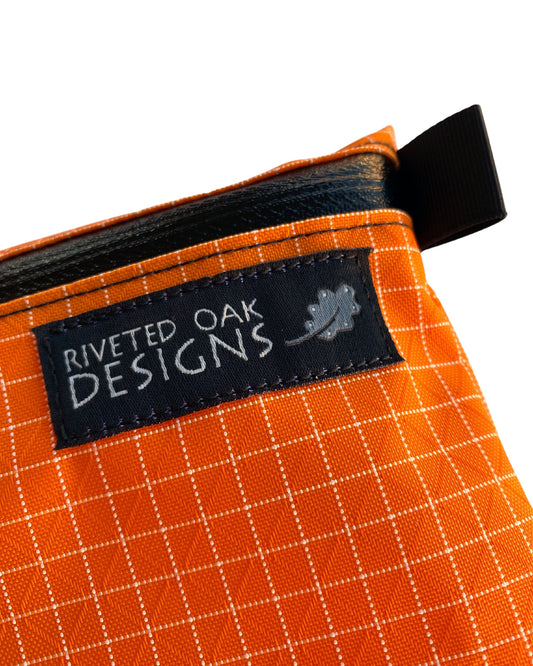 Orange HDPE Gridstop Zipper Pouch - 5"x7"