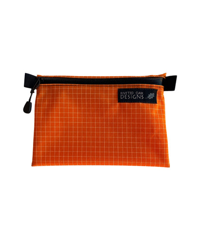 Orange HDPE Gridstop Zipper Pouch - 5"x7"