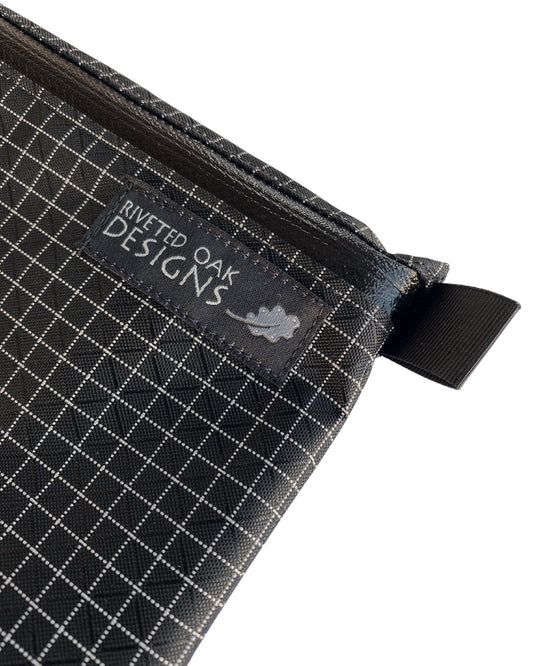Black HDPE Gridstop Zipper Pouch - 5"x7"