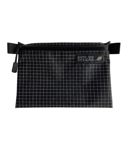 Black HDPE Gridstop Zipper Pouch - 5"x7"
