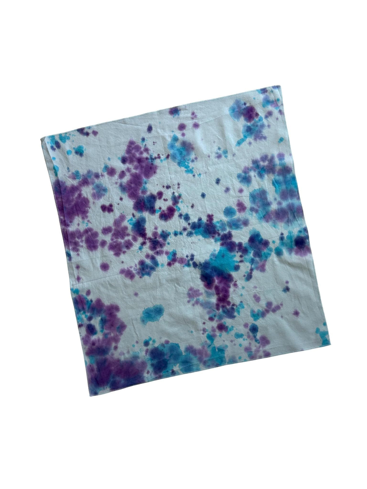 Ellie B's Creations - Blue Purple Crumple Tie Dye Bandanna - Tie Dye Handkerchief - 100% Cotton Bandana - Colorful Bandana
