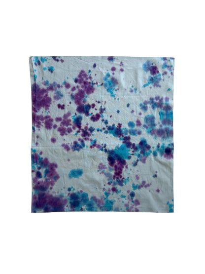 Ellie B's Creations - Blue Purple Crumple Tie Dye Bandanna - Tie Dye Handkerchief - 100% Cotton Bandana - Colorful Bandana