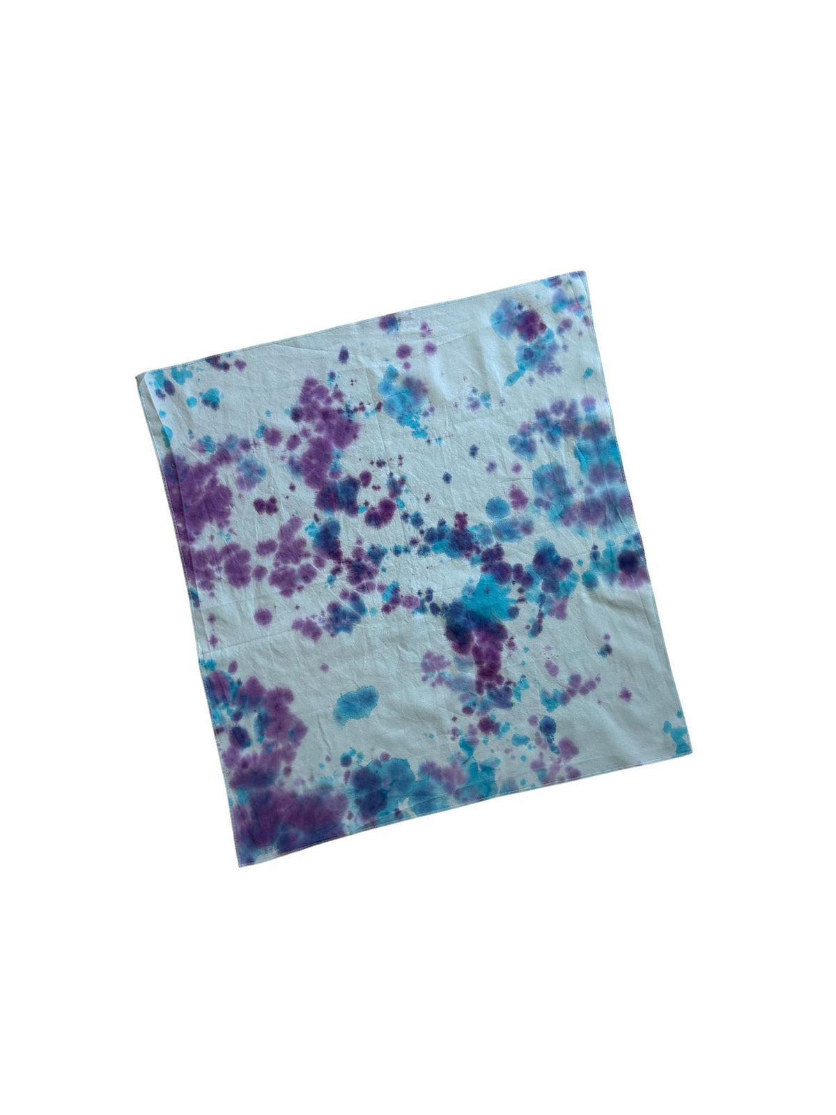 Ellie B's Creations - Blue Purple Crumple Tie Dye Bandanna - Tie Dye Handkerchief - 100% Cotton Bandana - Colorful Bandana