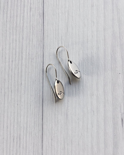 Double Wave Oval Stainless Steel Earrings