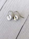 Boot Print Round Stainless Steel Earrings