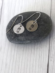 Boot Print Round Stainless Steel Earrings