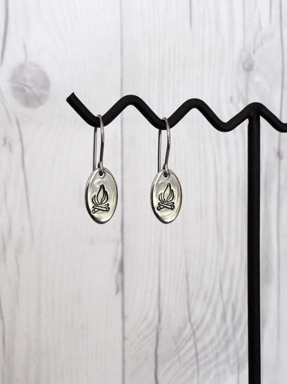 Campfire Oval Stainless Steel Earrings