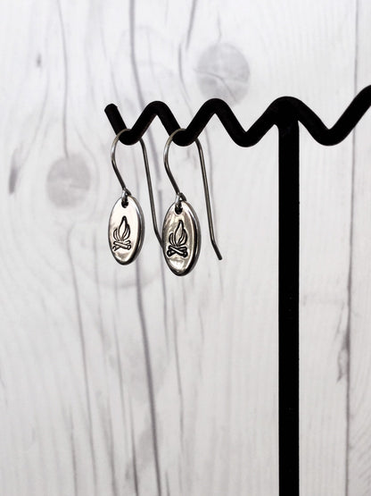 Campfire Oval Stainless Steel Earrings