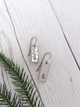 Curved Pine Tree Rectangle Stainless Steel Earrings