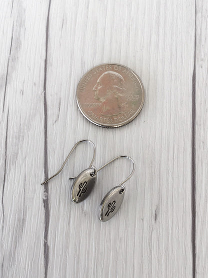 Cactus Steel Earrings - Riveted Oak Designs