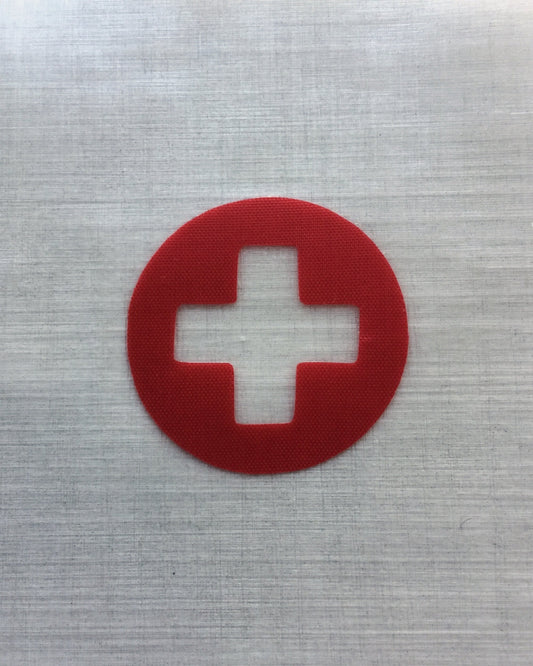 First Aid Kit Circle Sticker - Red Cross Sticker - FAK Pouch Sticker - Backpack Organization - Backpacker Gift - Pouch Labels