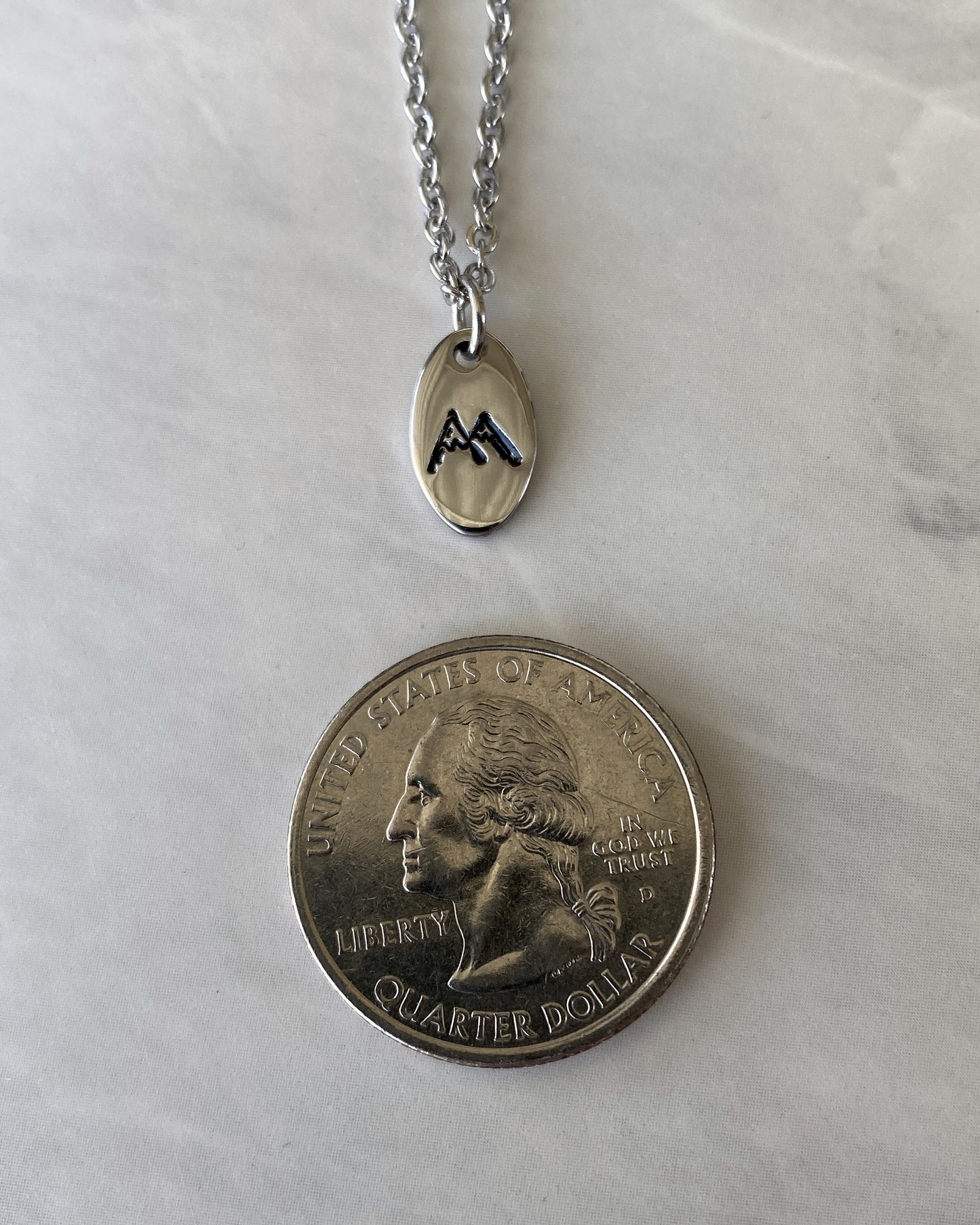 Mountain Peaks Necklace - Mountains Necklace - 18" Stainless Steel Mountain Climber Necklace - Hiker Gift  - Minimalist Explore Necklace