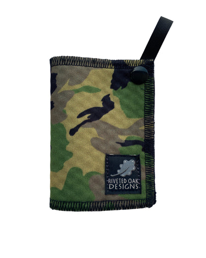 Mini Hiking Hanky Weekender Green Camouflage - Handkerchief Wipe - Pee Rag - Reusable Wipe - Backcountry Bandana - Pee Cloth