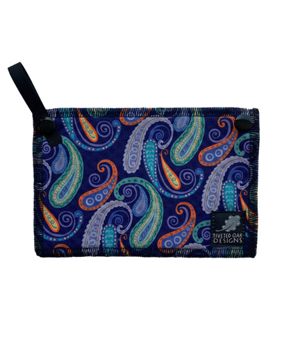 Mini Hiking Hanky Weekender Purple Paisley - Handkerchief Wipe - Pee Rag - Reusable Wipe - Backcountry Bandana - Pee Cloth