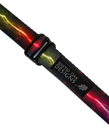 Rainbow Lightning Webbing Double Slider Belt - 1" Rainbow Hiking Belt - Backpacking Belt - Fun Belt - Hiking Gear - Backpacking Gear