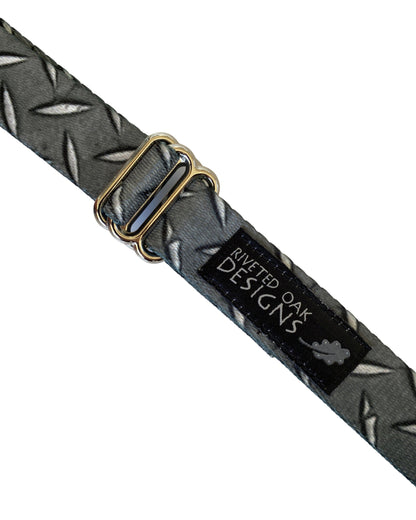 Gray Diamond Plate Webbing Double Slider Belt - 1" Grey Hiking Belt - Backpacking Belt - Fun Belt - Hiking Gear - Backpacking Gear