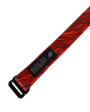 Red Lava Flow Webbing Double Slider Belt - 1&quot; Red Black Hiking Belt - Backpacking Belt - Fun Belt - Hiking Gear - Backpacking Gear