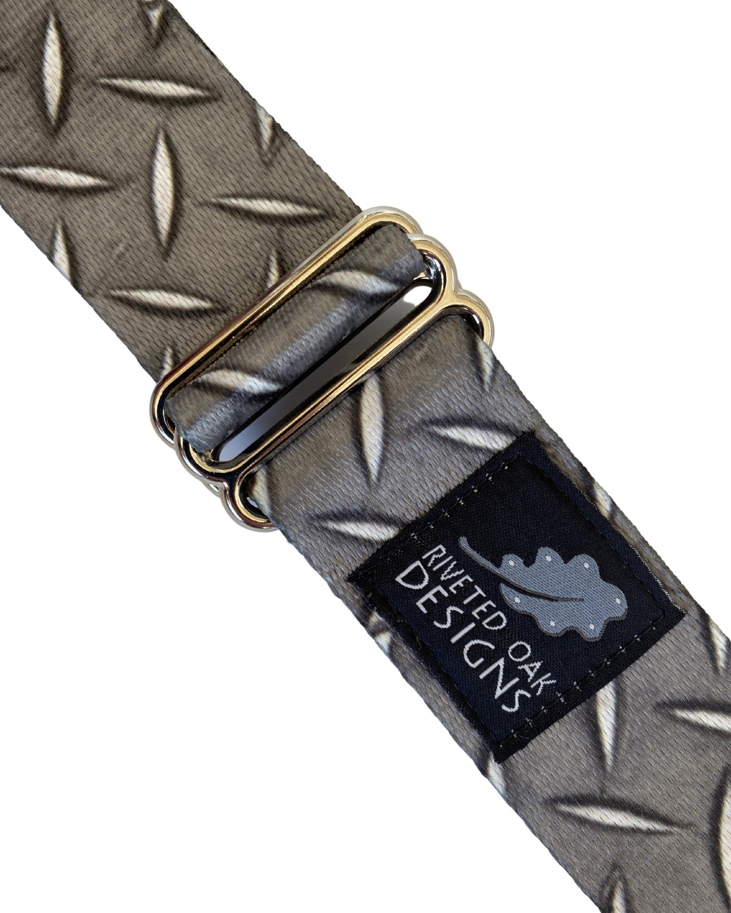 Gray Diamond Plate Webbing Double Slider Belt - 1.5" Grey Hiking Belt - Backpacking Belt - EDC Belt - Hiking Gear - Backpacking Gear