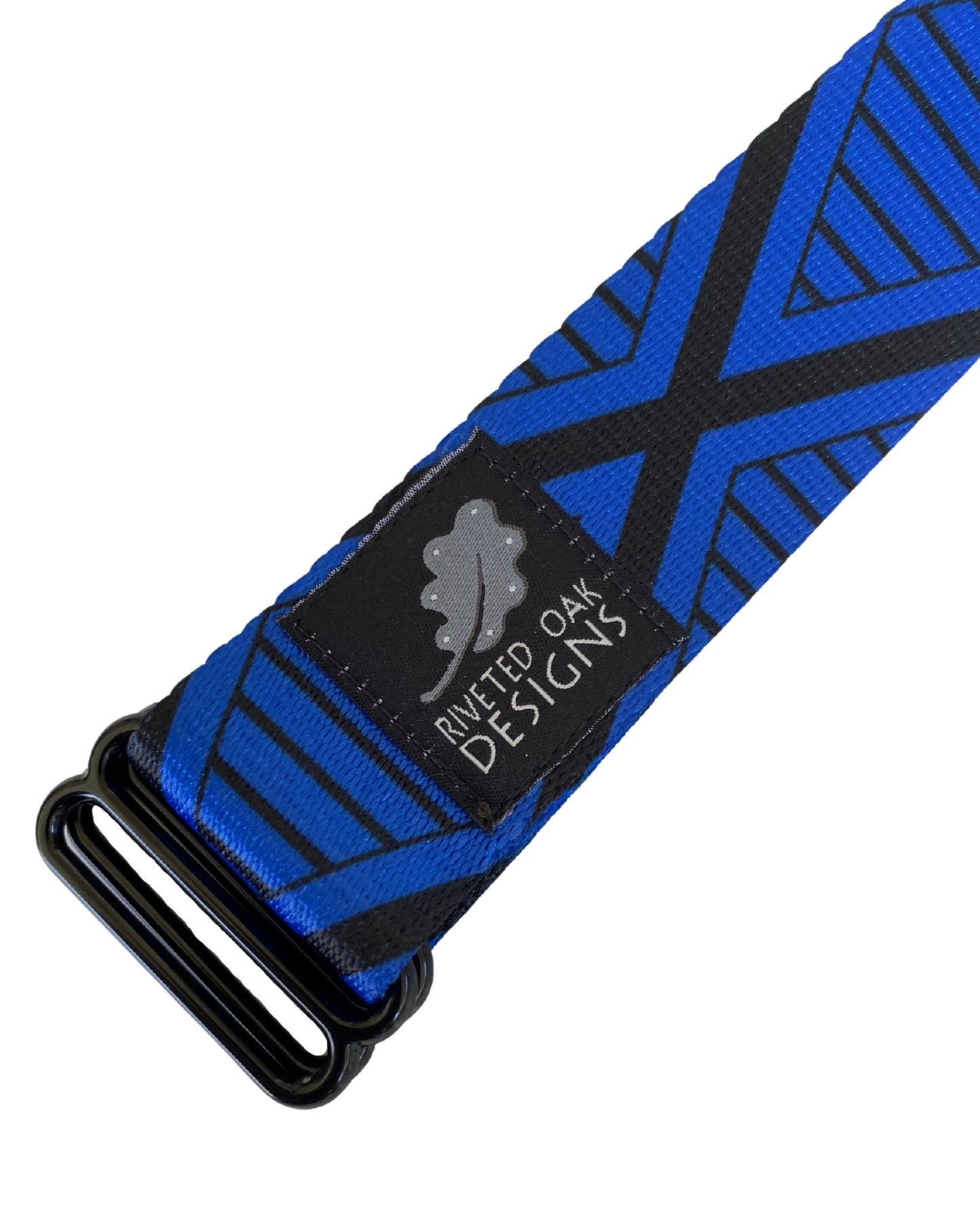 Blue Diamond Webbing Double Slider Belt - 1.5" Blue Hiking Belt - Backpacking Belt - EDC Belt - Hiking Gear - Backpacking Gear