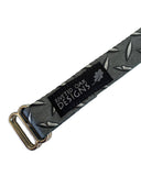 Gray Diamond Plate Webbing Double Slider Belt - 1&quot; Grey Hiking Belt - Backpacking Belt - Fun Belt - Hiking Gear - Backpacking Gear