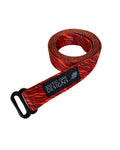 Red Lava Flow Webbing Double Slider Belt - 1&quot; Red Black Hiking Belt - Backpacking Belt - Fun Belt - Hiking Gear - Backpacking Gear